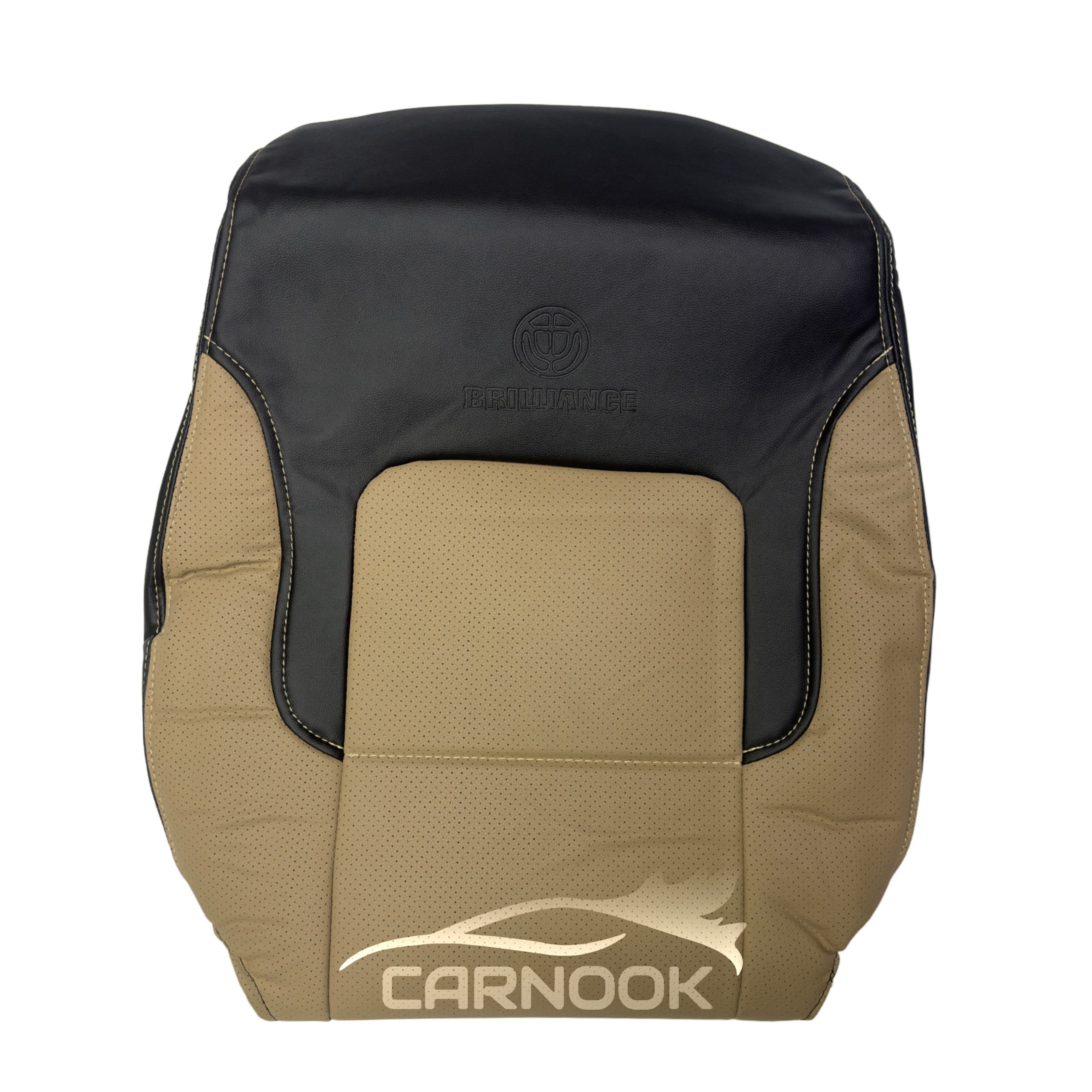 روکش صندلی برلیانس H330 چرم رنگ مشکی کرم | کارنوک