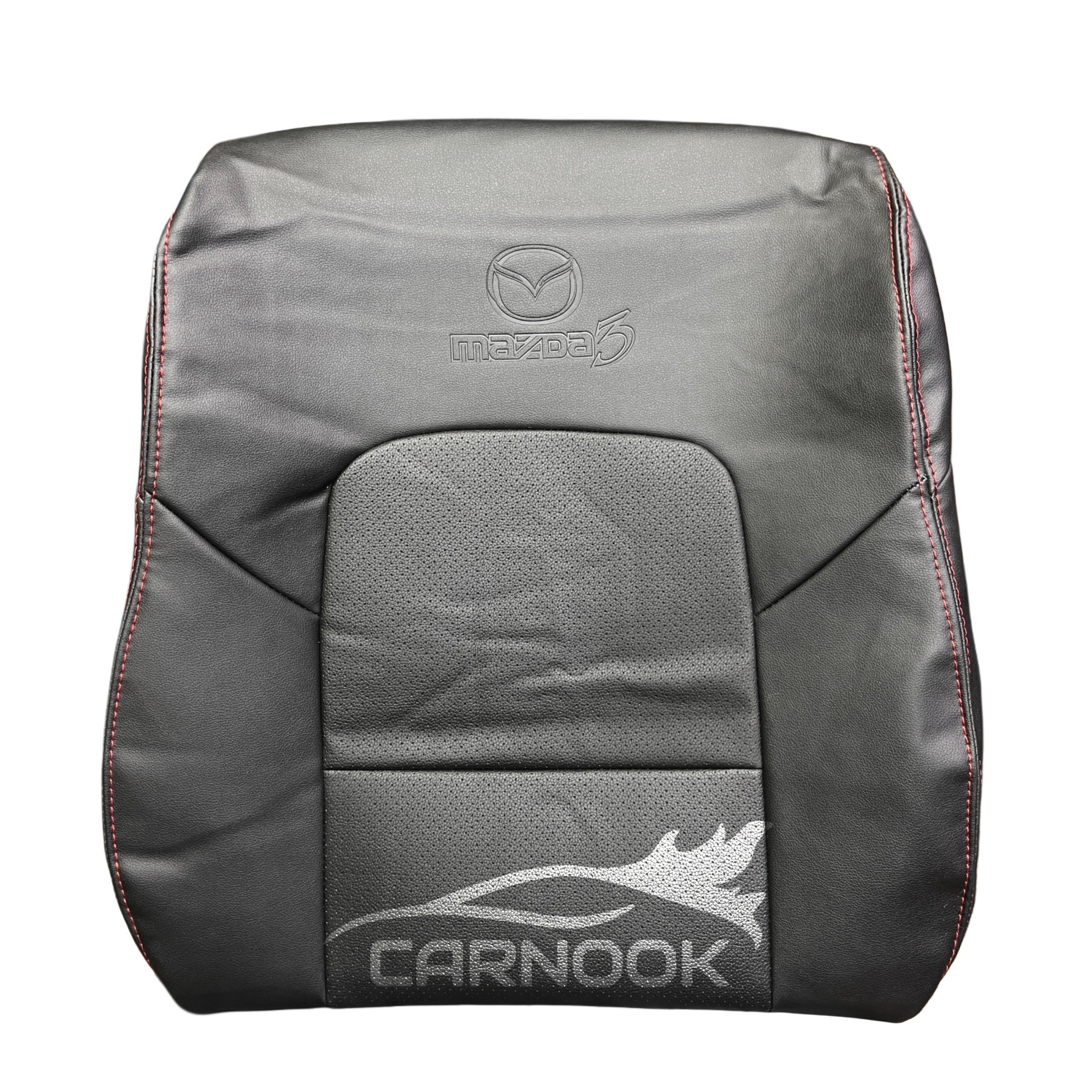روکش صندلی مزدا 3 تمام چرم مشکی دوخت قرمز | کارنوک